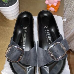 Birkenstock Black Madrid Big Buckle Sandals Sz 38